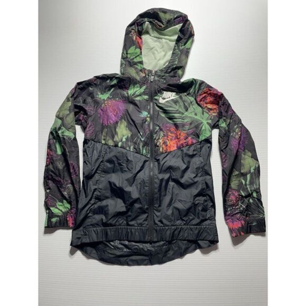 Nike Girl Sportswear Winter Windrunner Wind Jacket Hooded‎ Floral L